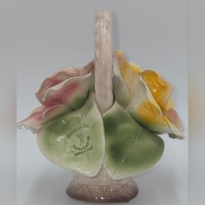 Capodimonte Floral Porcelain Basket MADE IN ITALY